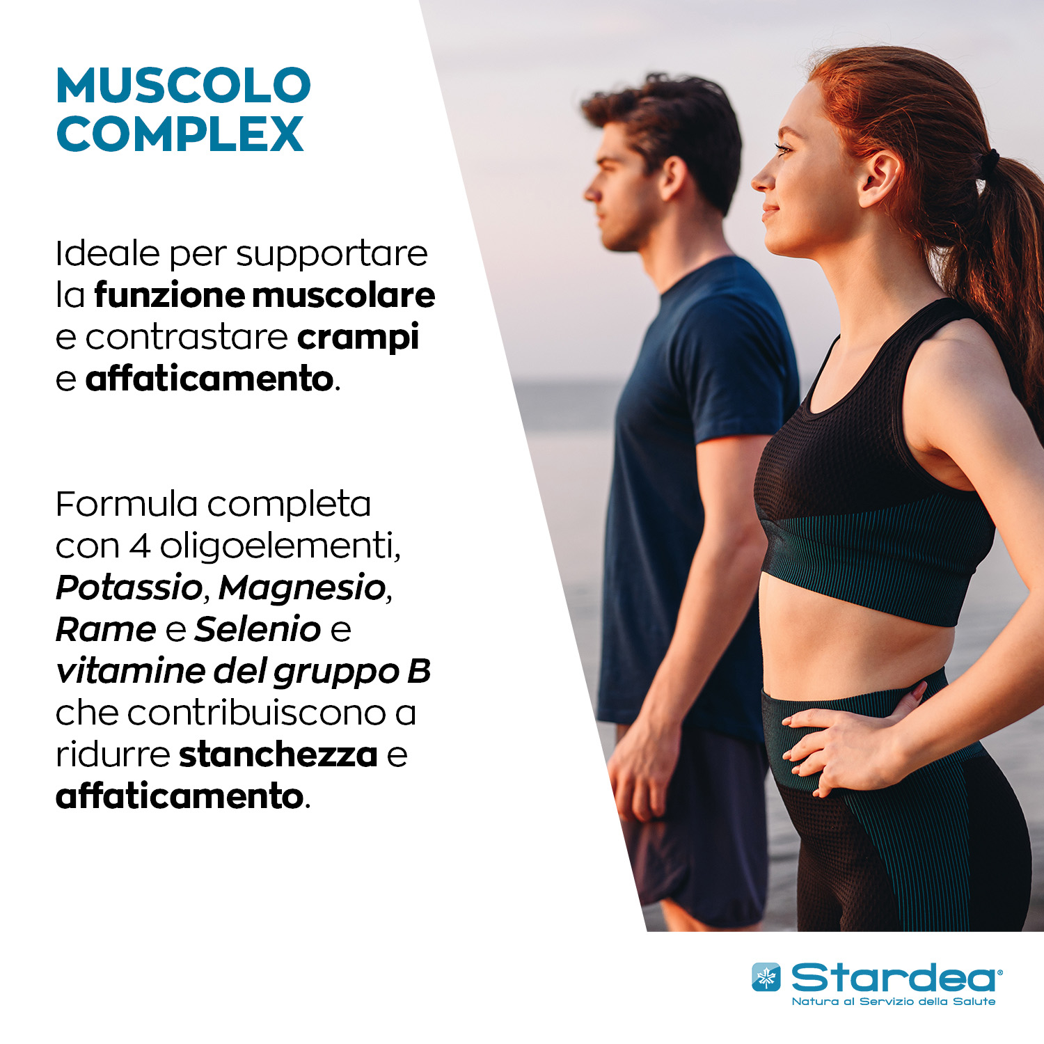 STARDEA MUSCOLO COMPLEX PRONTO RECUPERO Compresse - integratore alimentare a base di Potassio, Magnesio, Rame e Selenio con Vitamine B6, B1 e B12.