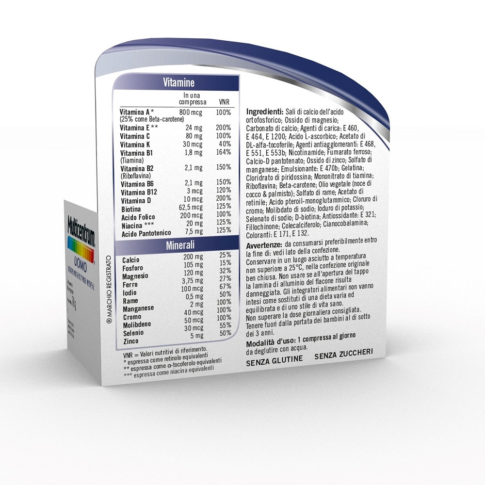 Multicentrum Uomo Integratore Alimentare Uomo Multivitaminico Multiminerale Vitamina B 30 Compresse 