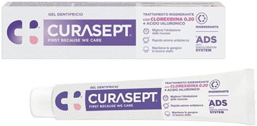 Curasept Dentifricio ADS Clorexidina 0,20 + Acido Ialuronico Collutorio Trattamento Rigenerante 75ml