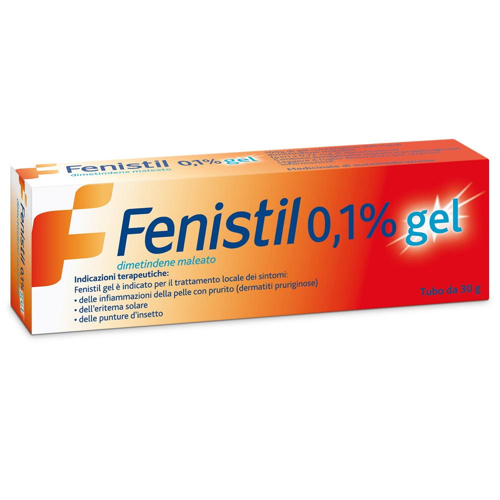Fenistil Gel 0,1% Infiammazione Pelle Eritema Solare Prurito Punture Insetto 30g 