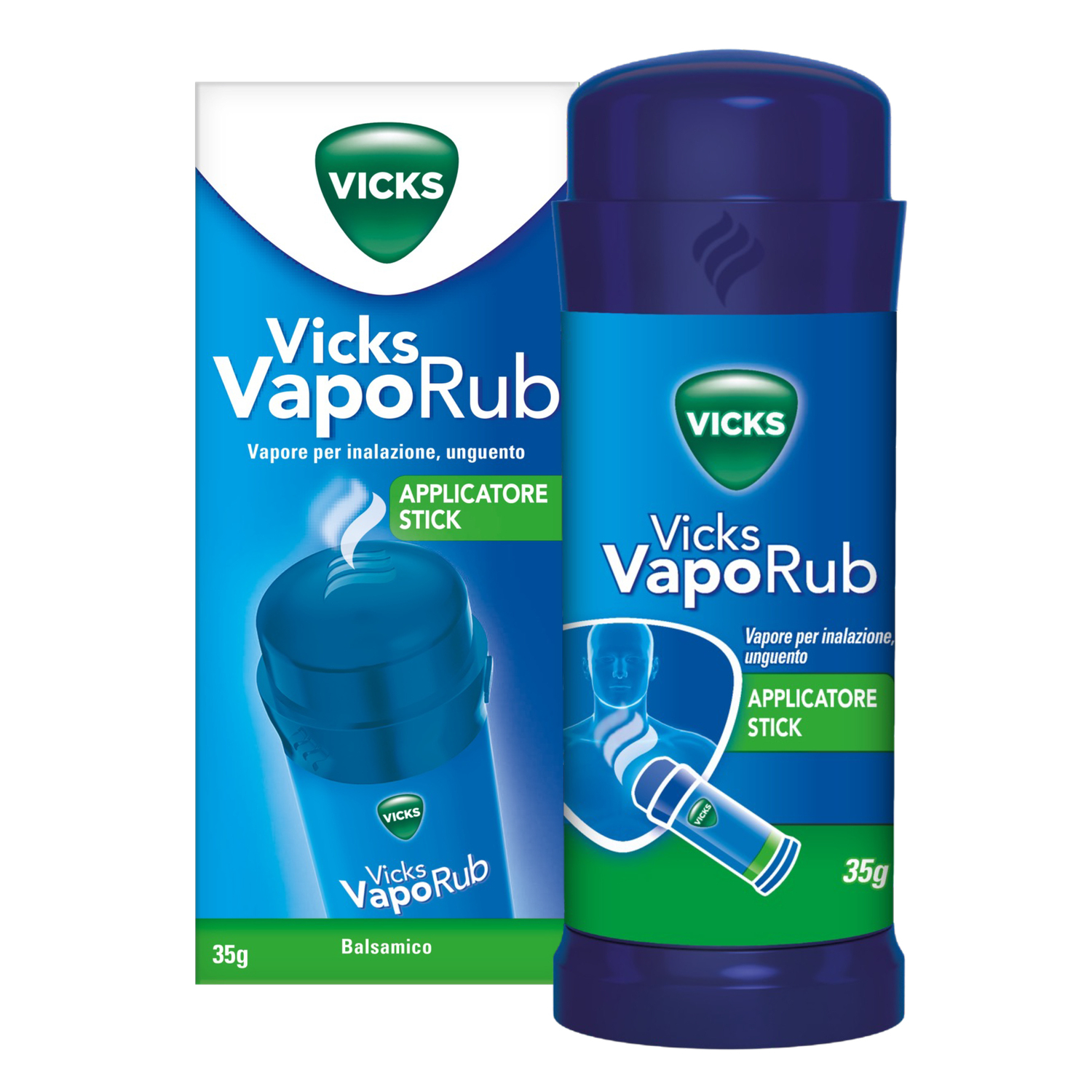 VICKS VapoRub Vapore per Inalazione Unguento 35 g Applicatore Stick