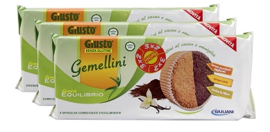 Giusto Linea Equilibrio Gemellini Merendine Con Cacao e Vaniglia Senza Glutine 180 g