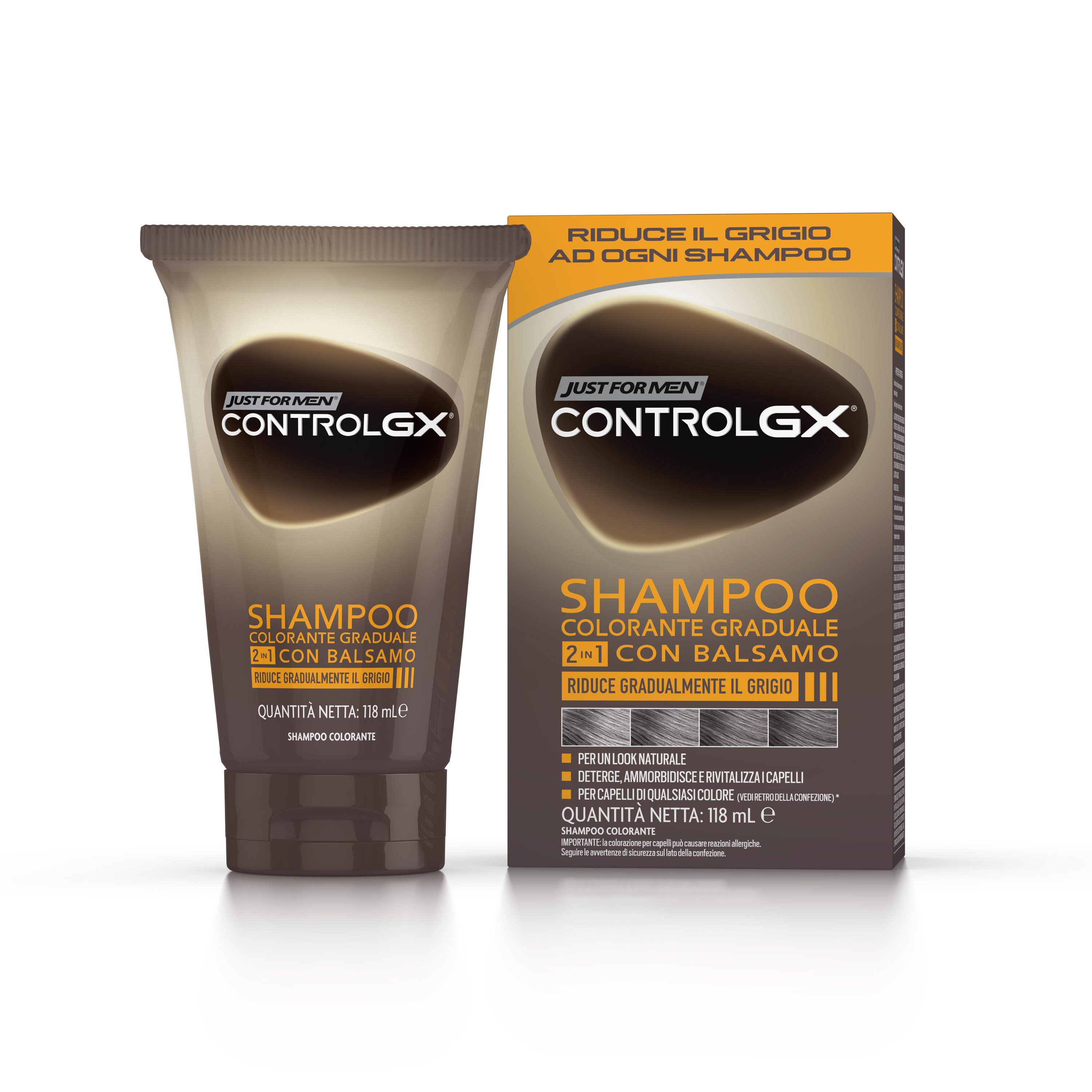 JUST FOR MEN Control GX Shampoo e Balsamo COLORANTE GRADUALE 2 in 1 118ML