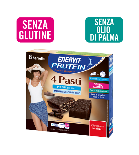Enervit Protein 4 Pasti Dark Barrette Sostitutive Pasto 240 g