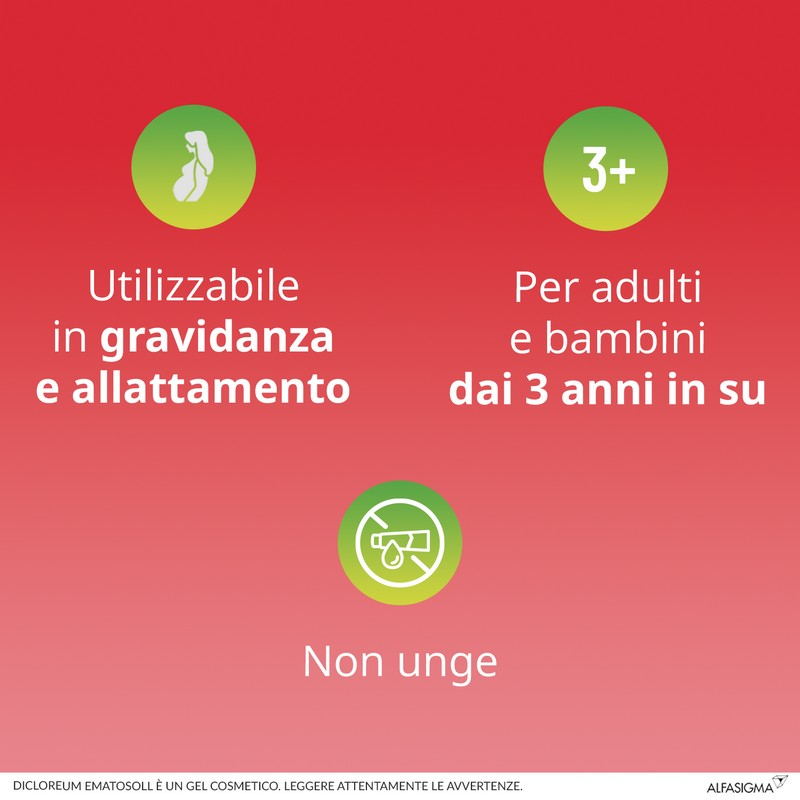 Dicloreum Ematosoll Emulsione Gel per Contusioni e piccoli traumi, utile anche in caso di dolori muscolari o dolori articolari 50 ml