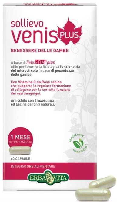 Erba Vita Sollievo Venis Plus Integratore Microcircolo 60 Capsule