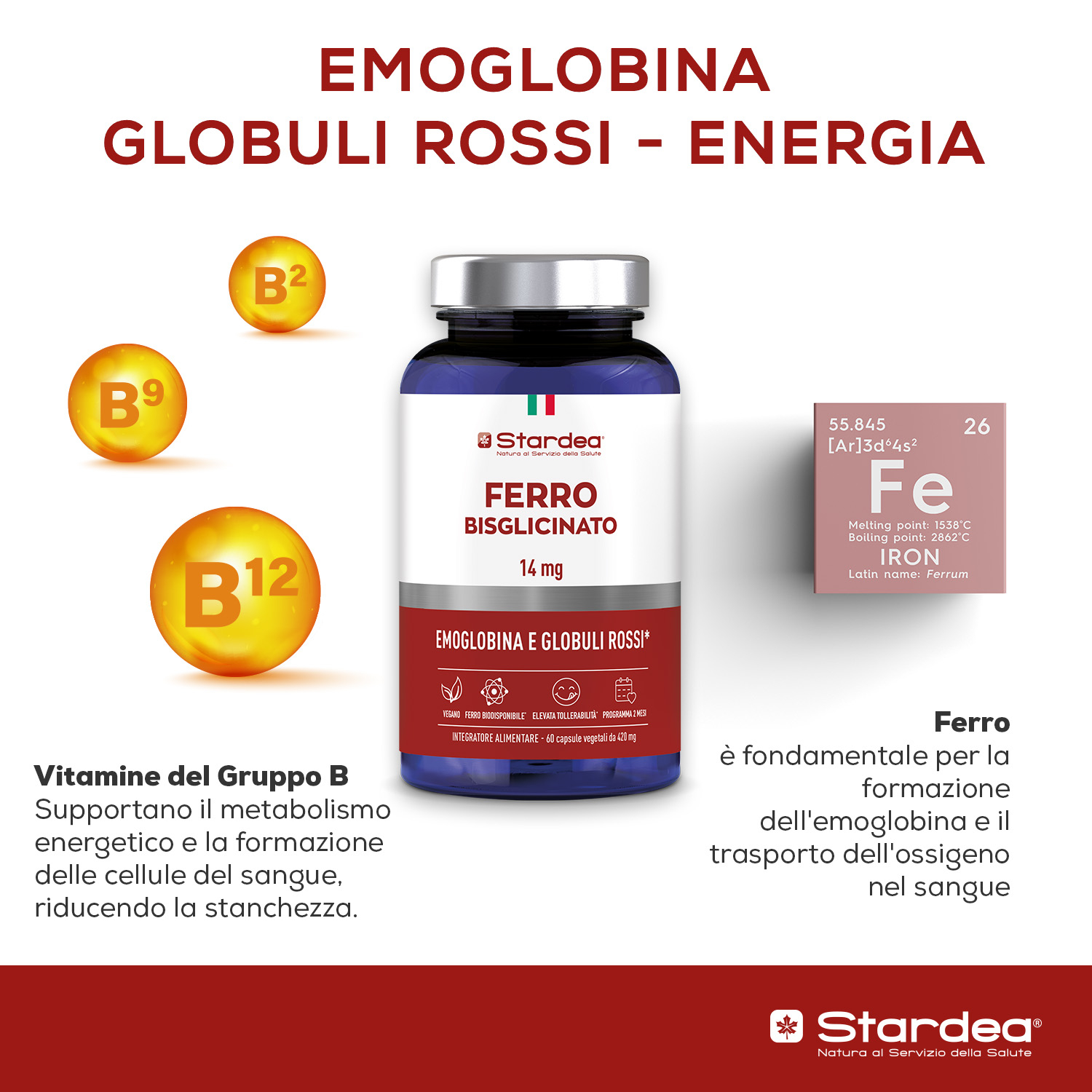 STARDEA FERRO BISGLICINATO 14 MG Compresse INTEGRATORE ALIMENTARE 