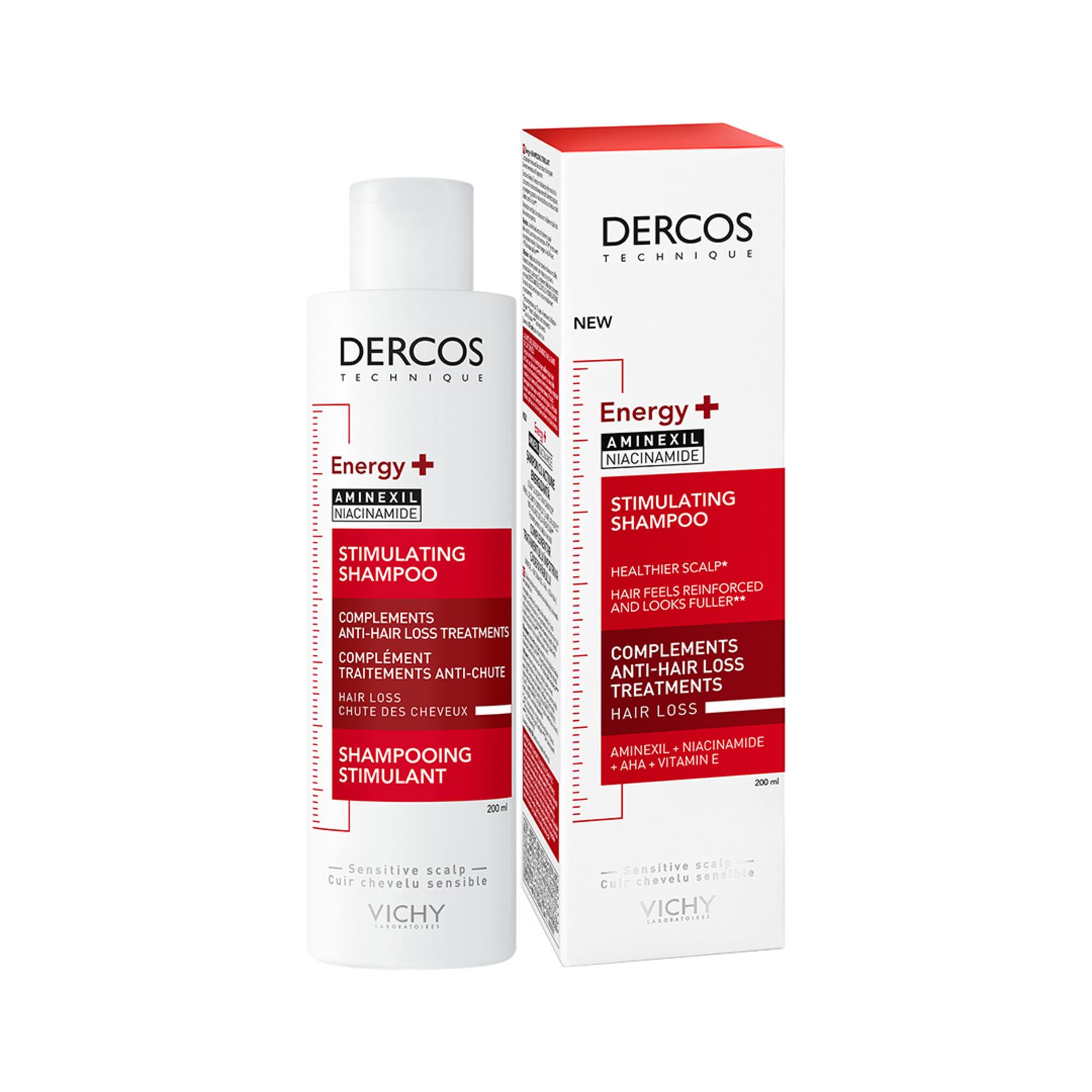Vichy Dercos Shampoo stimolante Energy+ trattamento complementare anti-caduta 200 ml