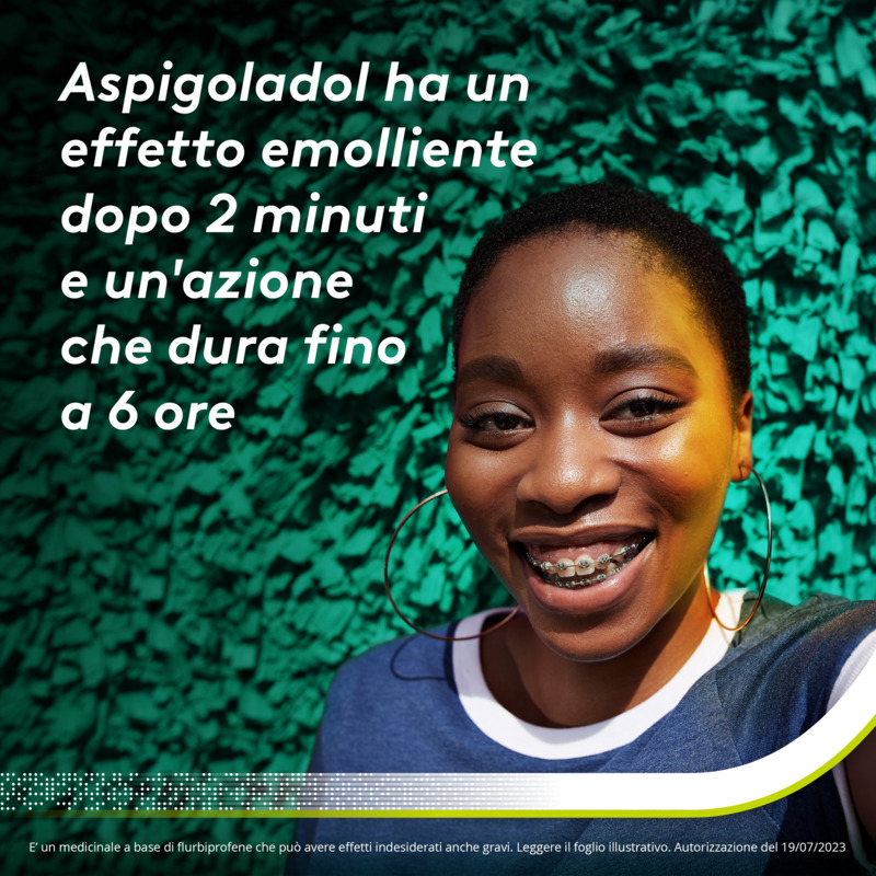 Aspi Gola Dol Caramelle Antinfiammatorio e Antidolorifico per Gola Infiammata, Faringite e Mal di gola, 16 pastiglie Senza Zucchero Arancia