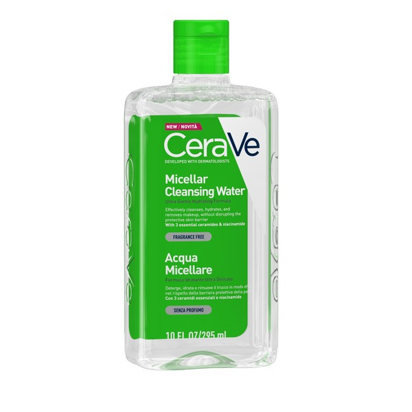 CeraVe Acqua Micellare, con 3 ceramidi essenziali: idrata, strucca ed aiuta il ripristino della barriera cutanea. Per tutti i tipi di pelle - 295ml