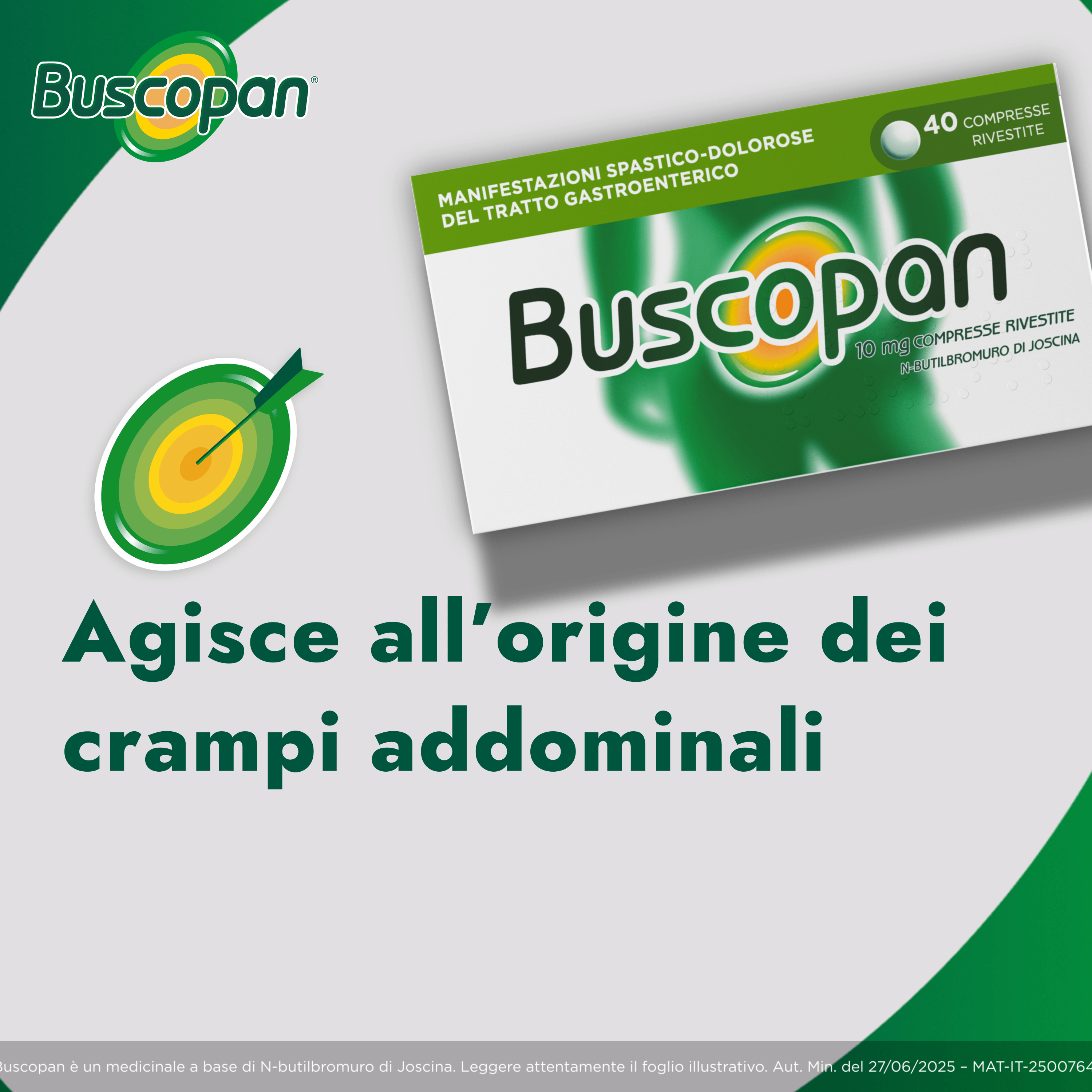 Buscopan 10 mg - 40 Compresse Rivestite Contro Mal Di Pancia, Dolori E Crampi Addominali