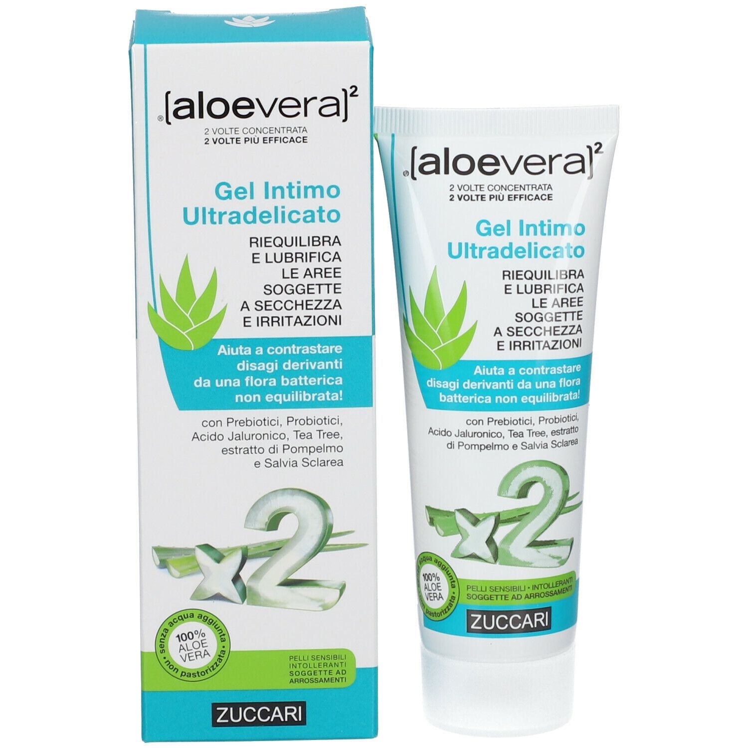Zuccari Aloevera2 Gel Intimo Ultradelicato Lenitivo 80 Ml