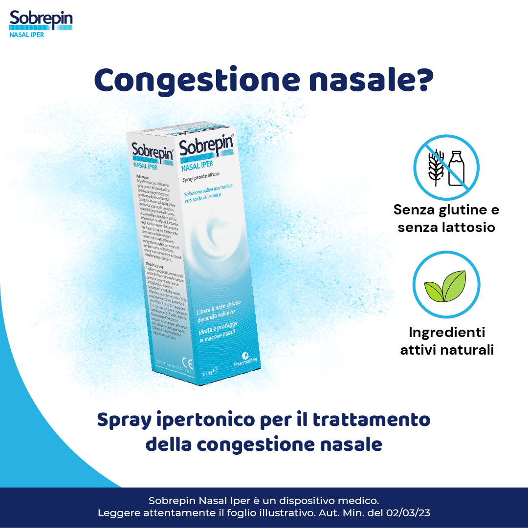 SOBREPIN NASAL IPER SOLUZIONE IPERTONICA SPRAY CON ESTRATTI NATURALI 30 ML