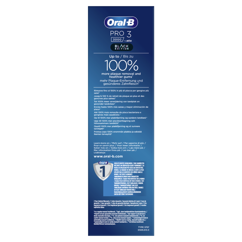 Oral-B Spazzolino Elettrico Ricaricabile Pro 3 3000 Nero