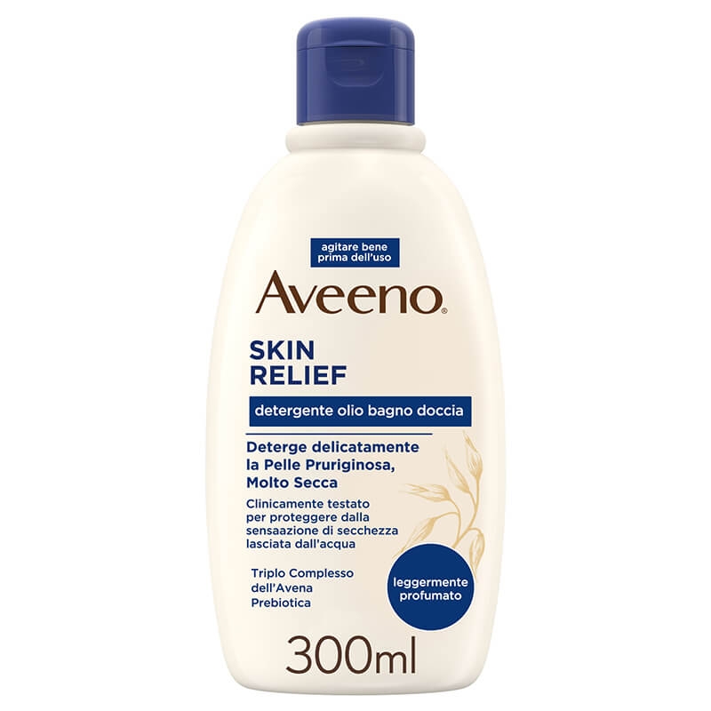 Aveeno Skin Relief Detergente Olio Bagnodoccia Lenitivo Pelli Sensibili Senza Sapone e Solfati 300 ml