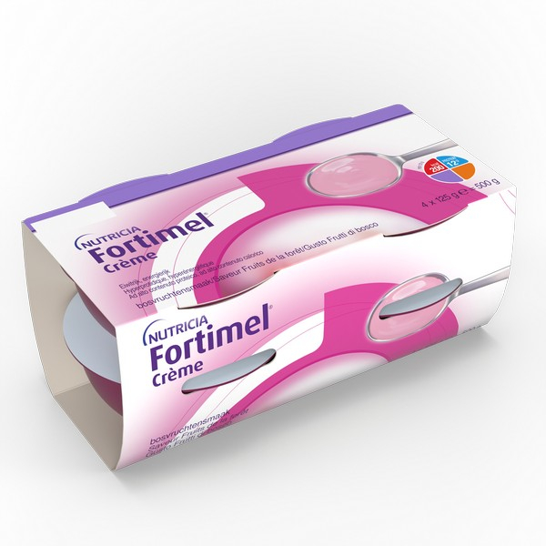 Nutricia Fortimel Creme, Gusto Frutti Di Bosco, Ipercalorico e Iperproteico, 4x125ml