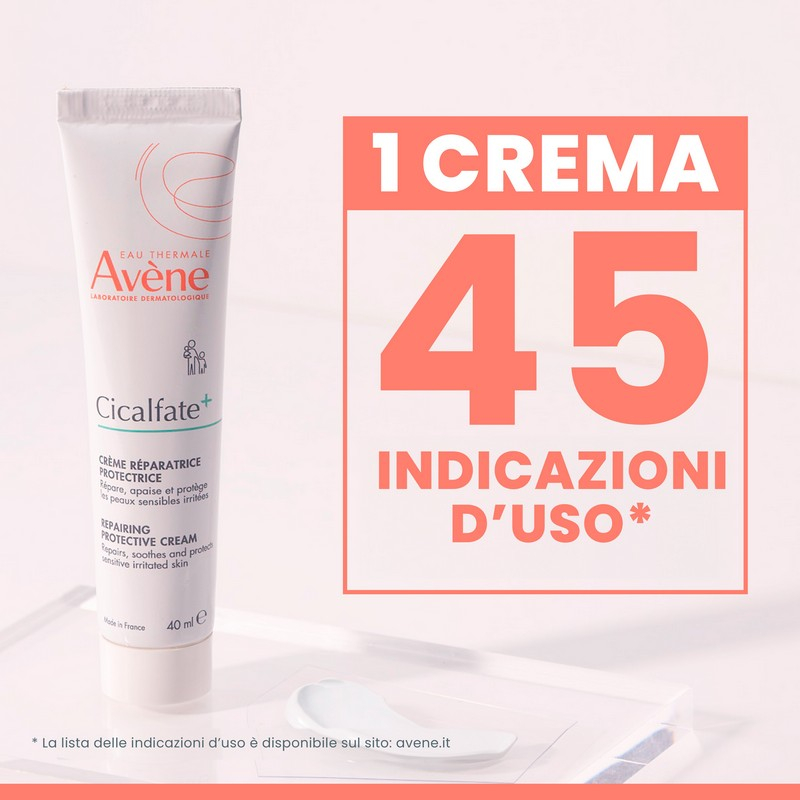 Eau Thermale Avène Cicalfate+ Crema Ristrutturante Protettiva, Viso e corpo, con C+-Restore e Zinco, Pelle fragilizzata, per tutta la famiglia, 100ml 