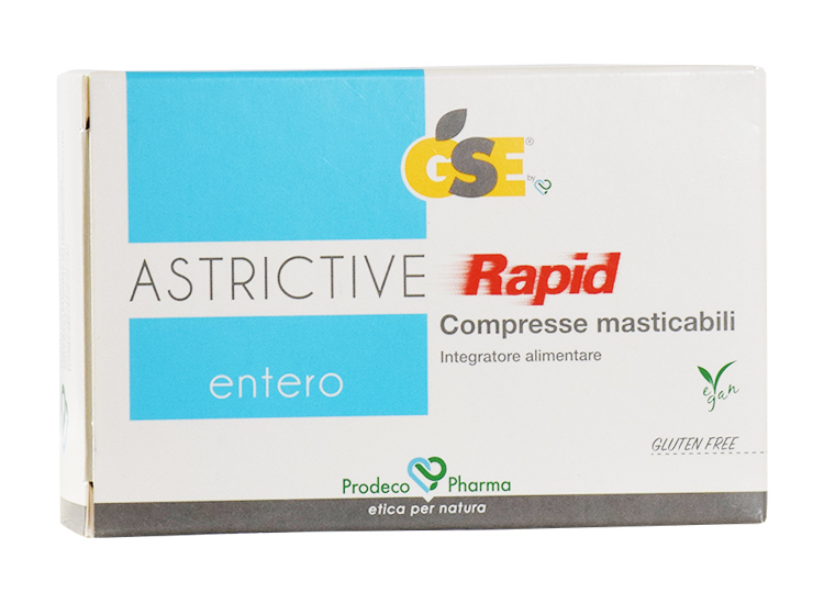 GSE Entero Astrictive Rapid integratore alimentare utile per il tratto intestinale e con funzione antiossidante 24 compresse masticabili