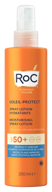 Roc Soleil Protect Lozione Spray Idratante SPF 50+ - Spray solare corpo protezione molto alta - 200 ml