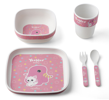 NUVITA YOOHOO BAMBOO KIT PAPPA 12M+ ROSA PAMMY