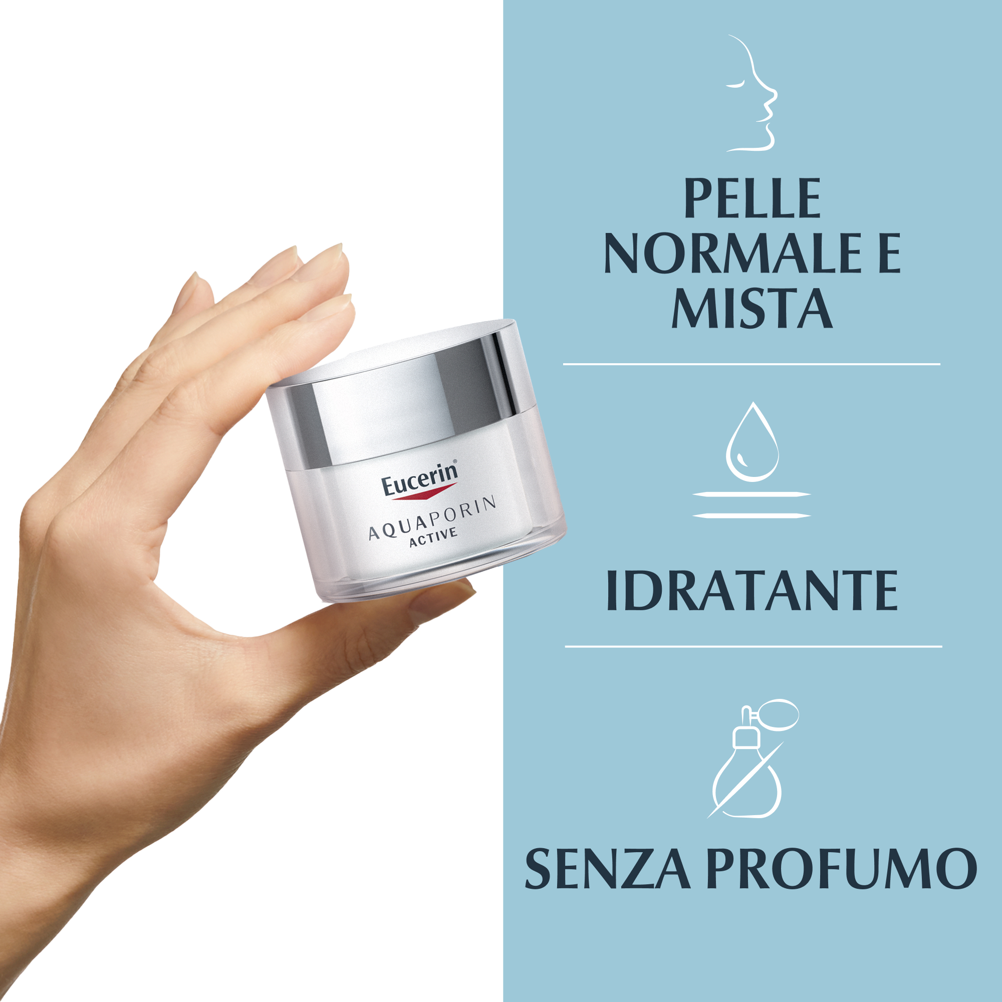 Eucerin Aquaporin Active Crema Rinfrescante Viso Pelle Normale 50 ml