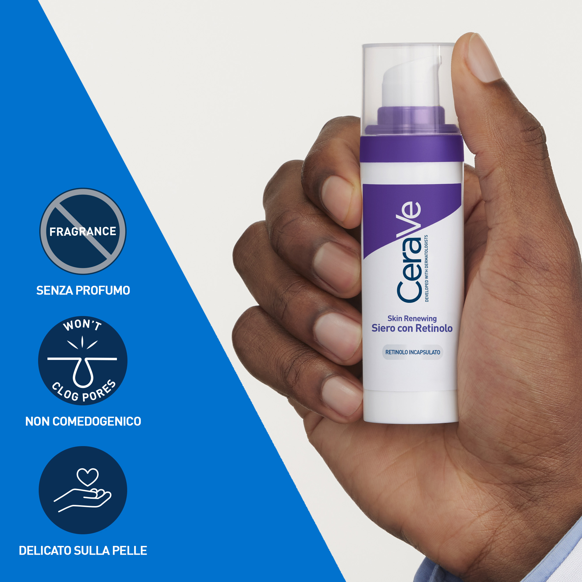 CeraVe Skin Renewing Siero Retinolo, Con Retinolo Incapsulato, 3 Ceramidi Essenziali e Acido Ialuronico, Per i Primi Segni dell'Età, 30ml