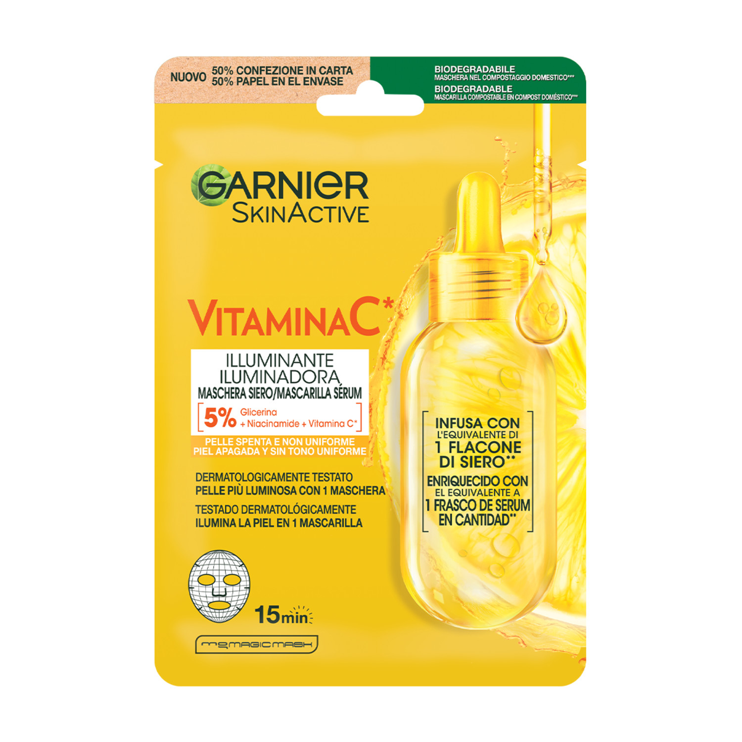 GARNIER MASCHERA TESSUTO VIT C