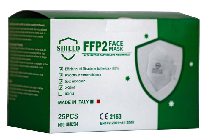 MASCHE. FFP2 NERA ITALIANA 25PZ