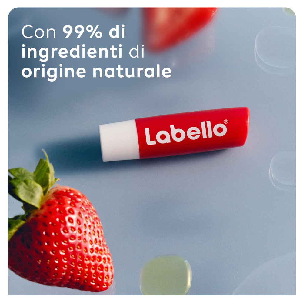 Labello Strawberry Shine 4.8 g, Burrocacao labbra colorato e idratante all'aroma di Fragola