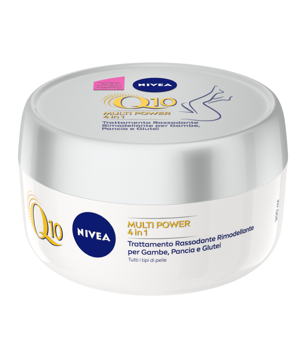 Nivea Q10 Multipower 4in1 Crema Corpo Rassodante 300 ml, Crema rassodante pancia, fianchi e glutei