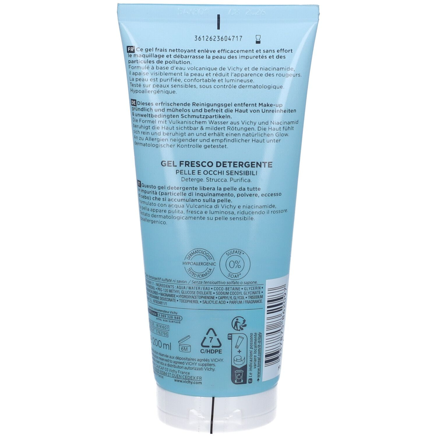 Vichy Purete Thermale - Gel Fresco Detergente, 200ml
