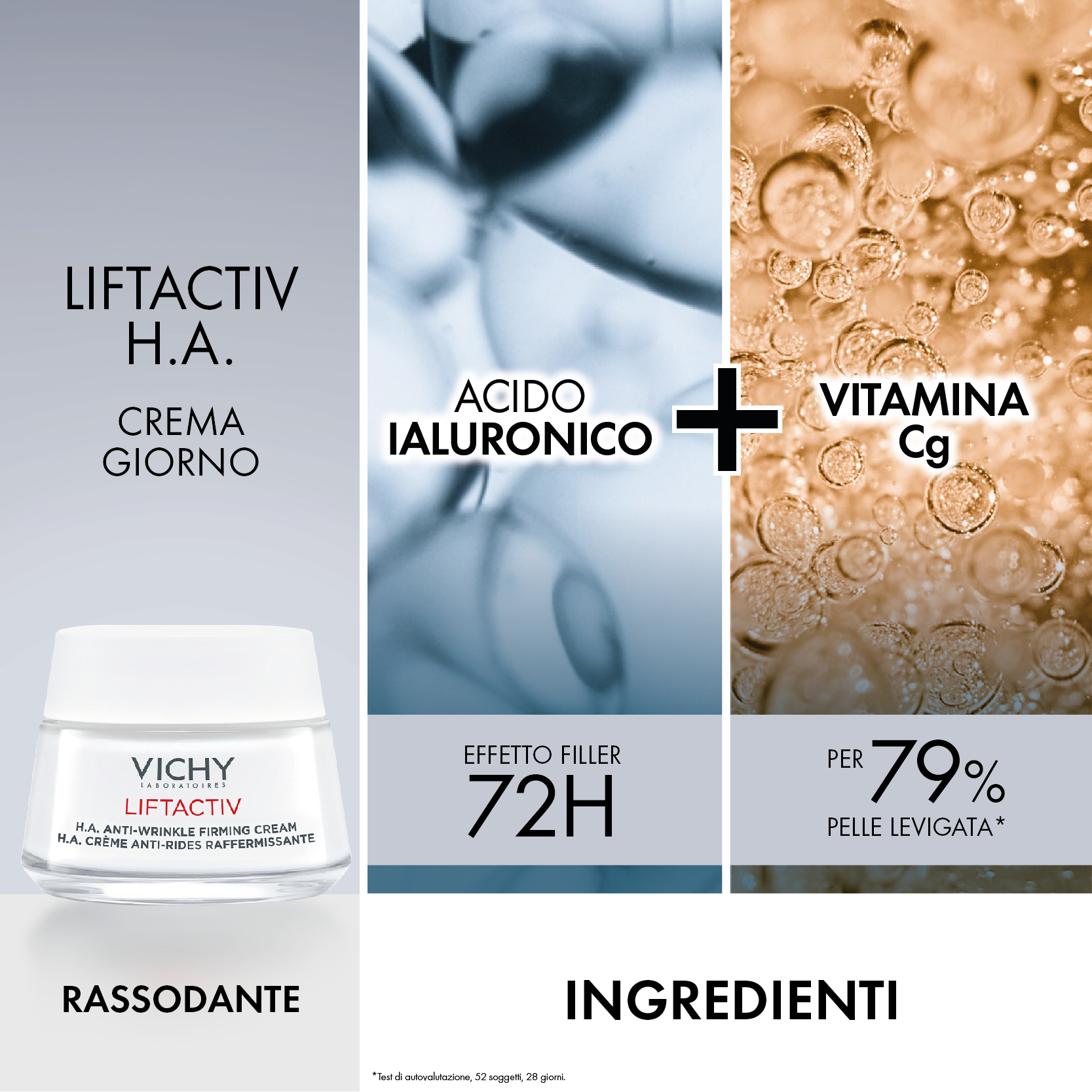 Vichy Cofanetto Regalo per un effetto Filler Anti-Rughe con Liftactiv H.A. Epidermic Filler Siero 10 ml + Liftactiv H.A. Crema Giorno 50 ml + Liftactiv H.A. Crema Notte 15 ml