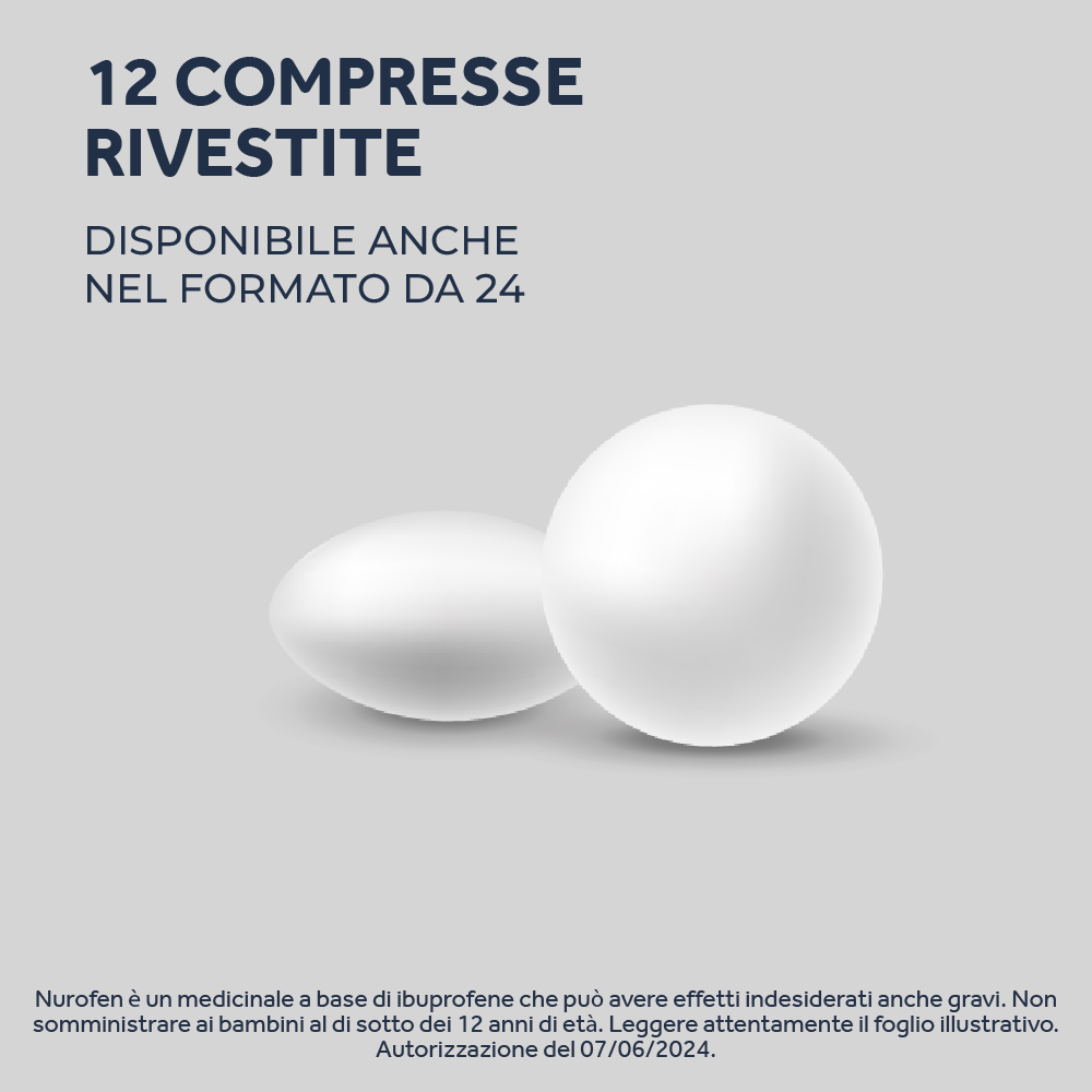 NUROFEN 200MG 12 CPR  ibuprofene funzione antinfiammatoria e antidolorifica contro febbre, mal di testa,  dolori muscolari e articolari