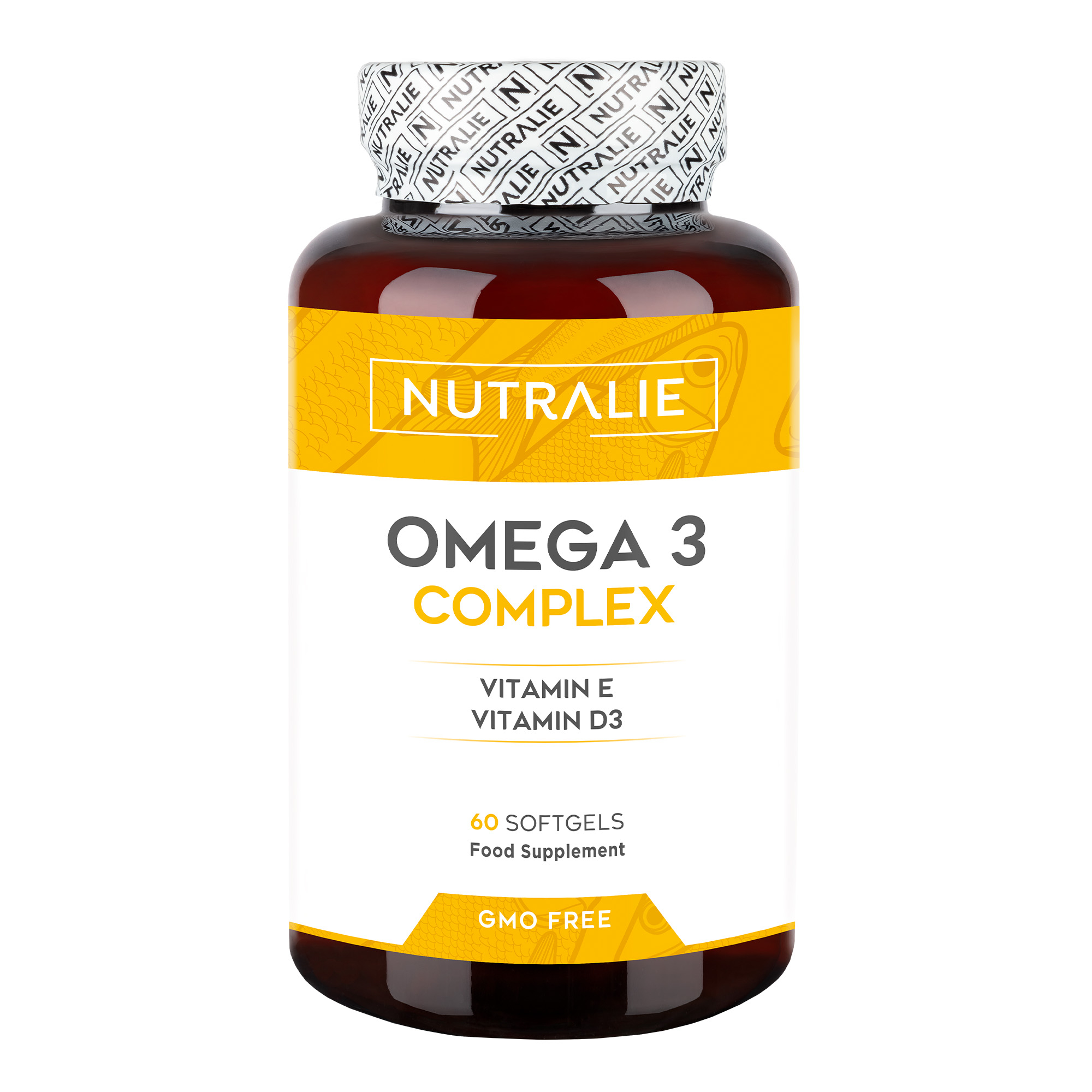 Nutralie Omega 3 Complex 2000mg con Vitamina E + B3 EPA DHA 60 Capsule