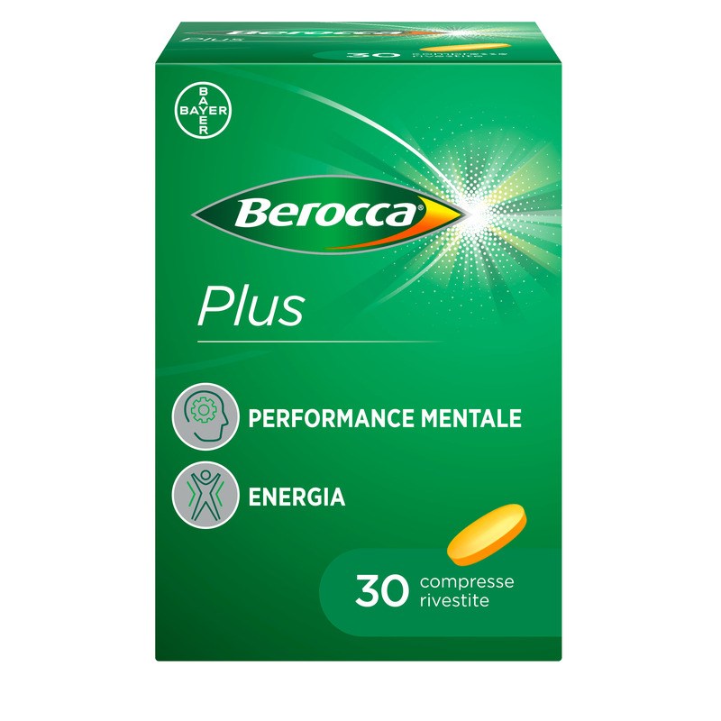 Berocca Plus Integratore di Vitamine e Minerali Per la Memoria e la Concentrazione 30 Compresse