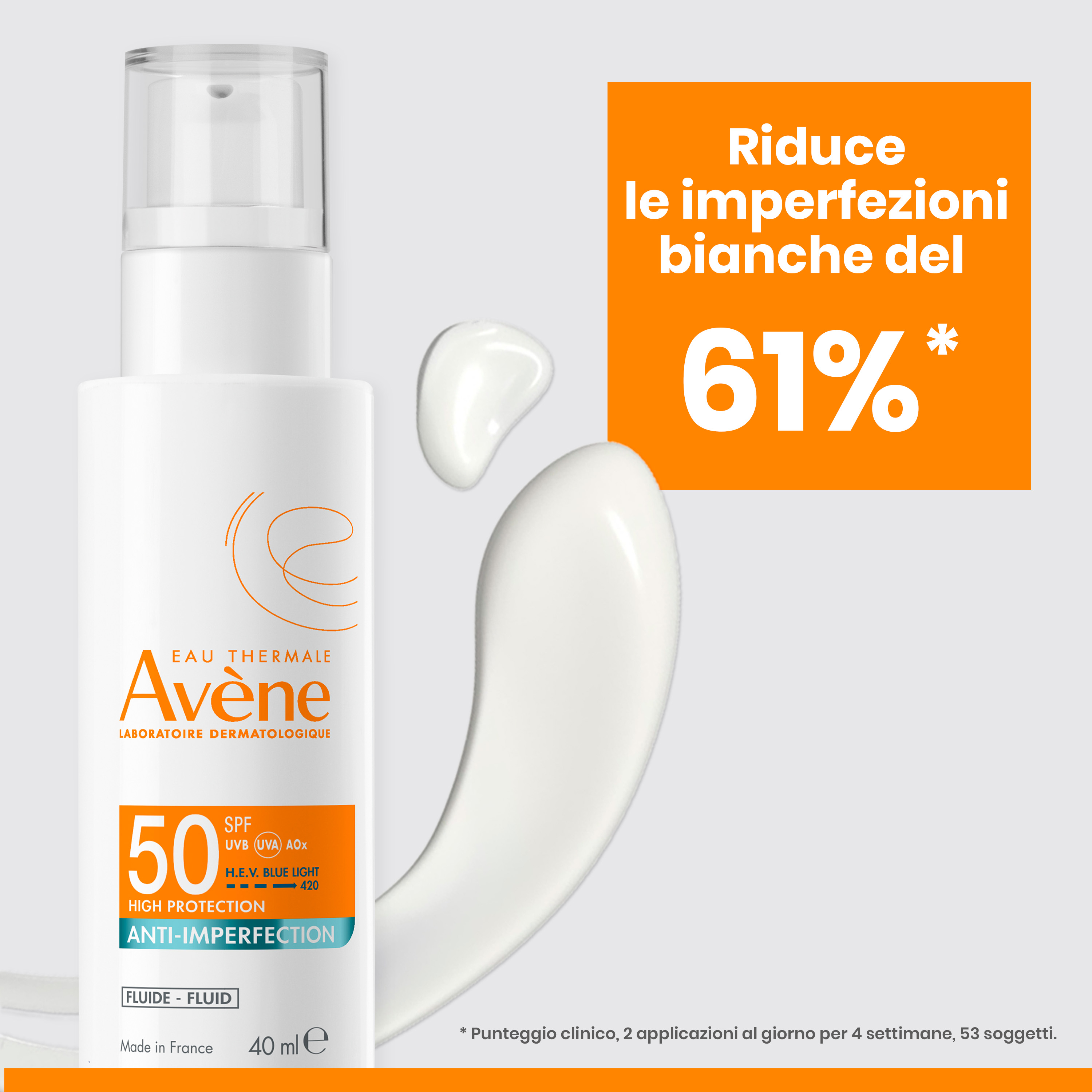 Eau Thermale Avène FLUIDO ANTI-IMPERFEZIONI Protezione alta SPF 50 40 ml