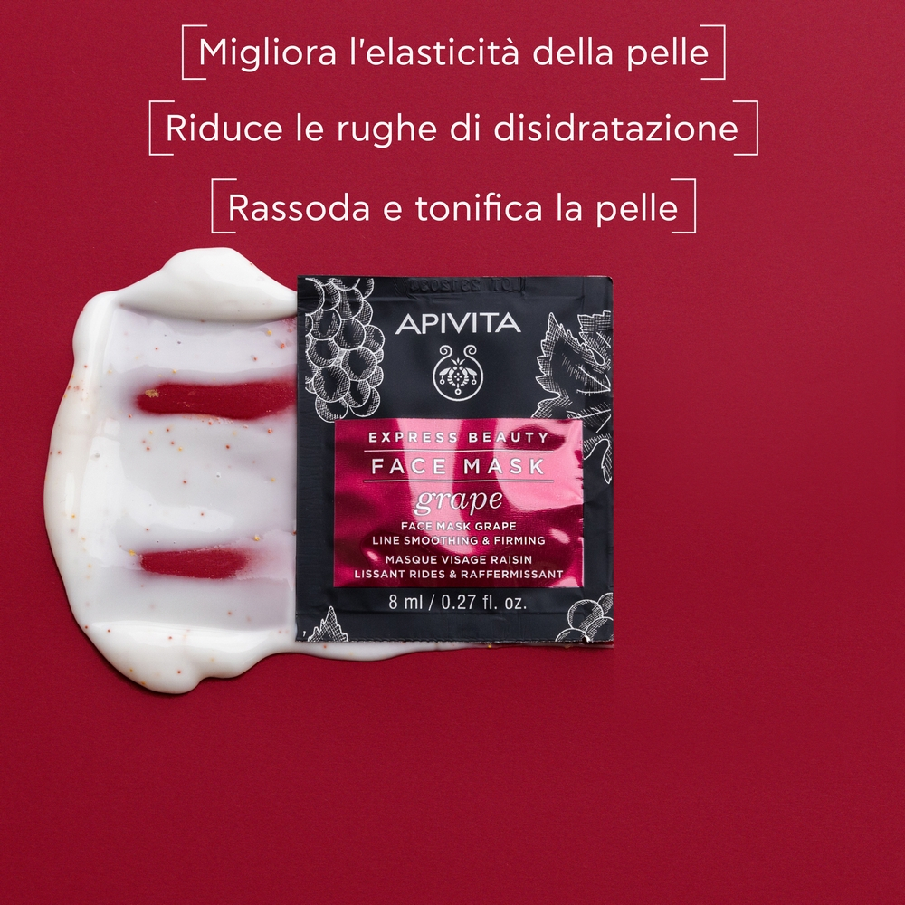 APIVITA Express Beauty Maschera Viso all'Uva Liftante e Rassodante 2X8ML