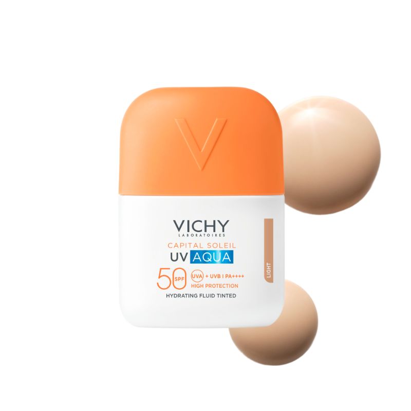 Vichy - Capital Soleil - Uv Aqua SPF50 Protezione Elevata - Fluido Idratante Viso Colorato 50 ml