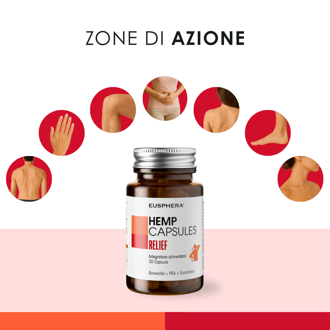 Eusphera Hemp Capsules Relief  30 Capsule - Integratore Per Ossa E Articolazioni