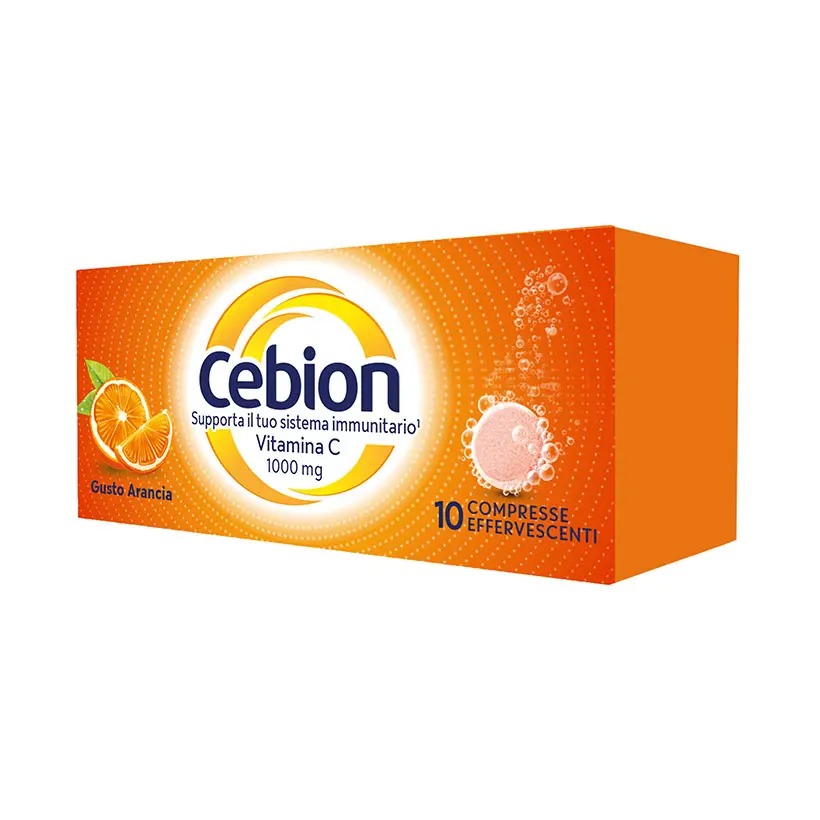 Cebion Effervescente Senza Zucchero - Integratore di Vitamina C - gusto arancia - 10 compresse