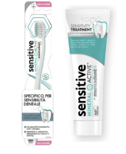 MENTADENT SENSITIVE MINERAL ACTIVE KIT Dentifricio + Spazzolino