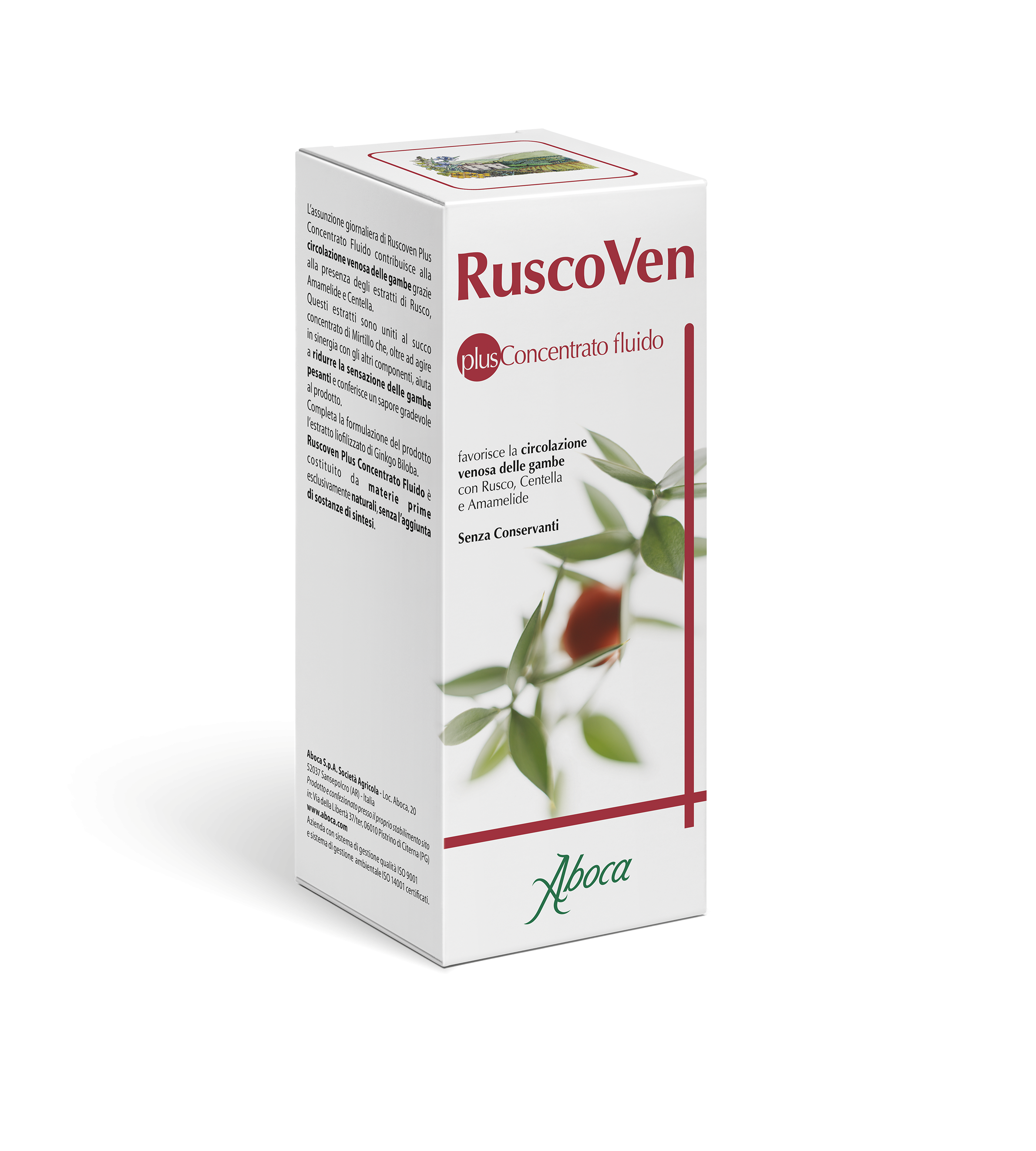 Aboca Ruscoven Plus Concentrato Fluido Integratore Gambe Pesanti 200 g