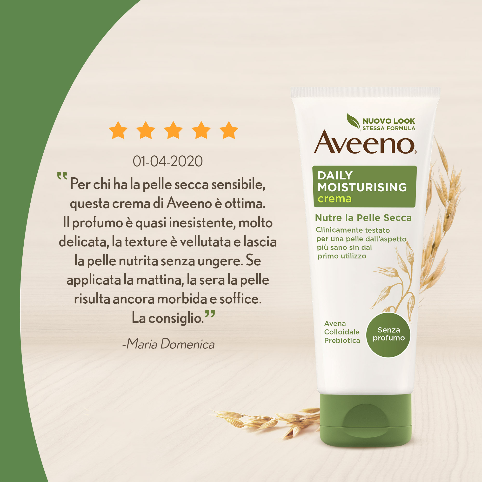 Aveeno Crema Idratante Corpo Daily Moisturising, con Avena Colloidale, Senza Profumo 200 ml