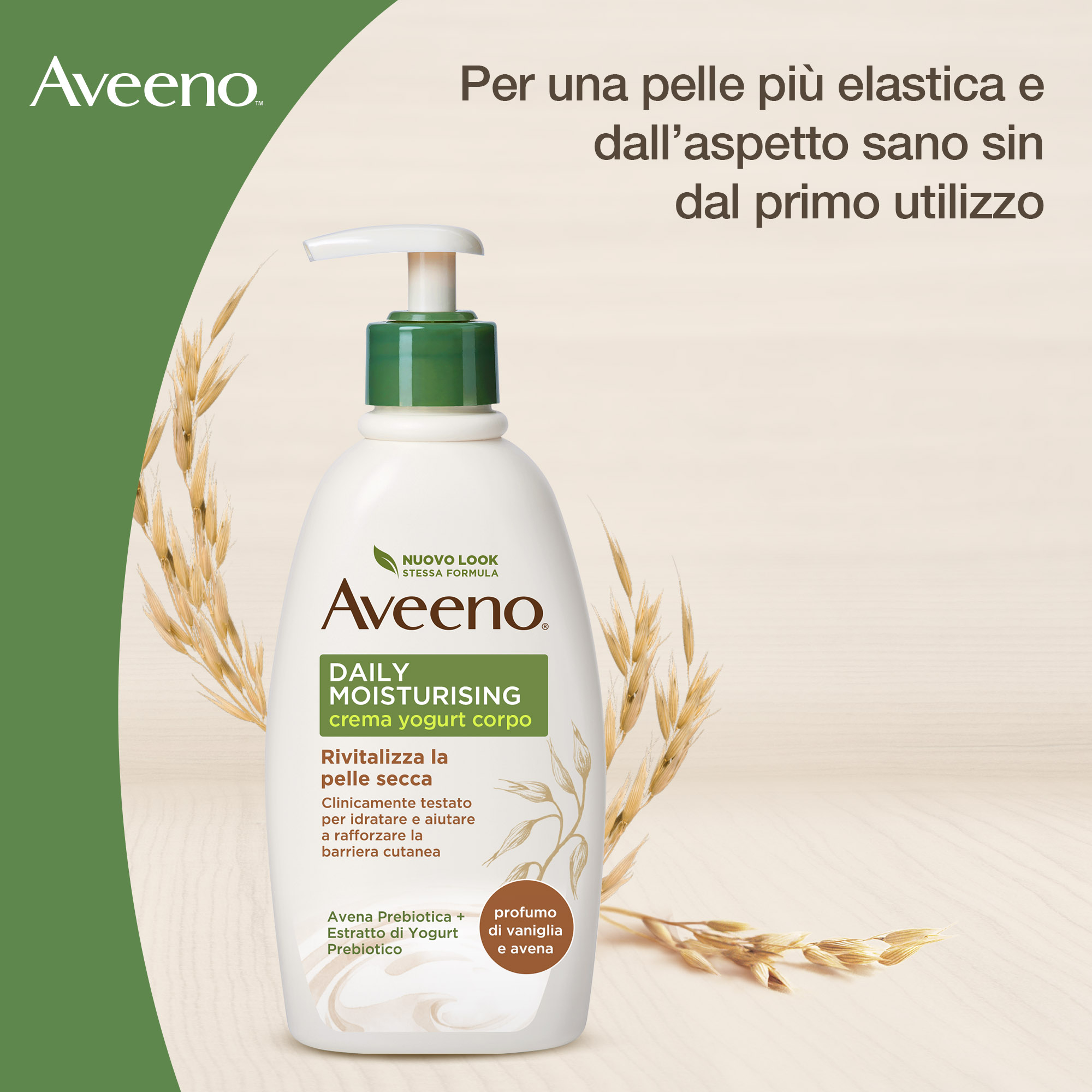 AVEENO CREMA CORPO ALLO YOGURT, AL PROFUMO DI VANIGLIA E AVENA 300ml