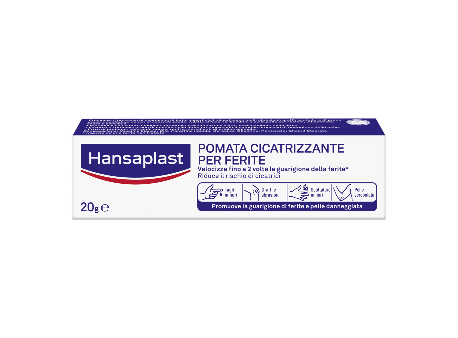 Hansaplast Pomata Cicatrizzante per Ferite 20 g, Crema cicatrici per ferite e pelle danneggiata