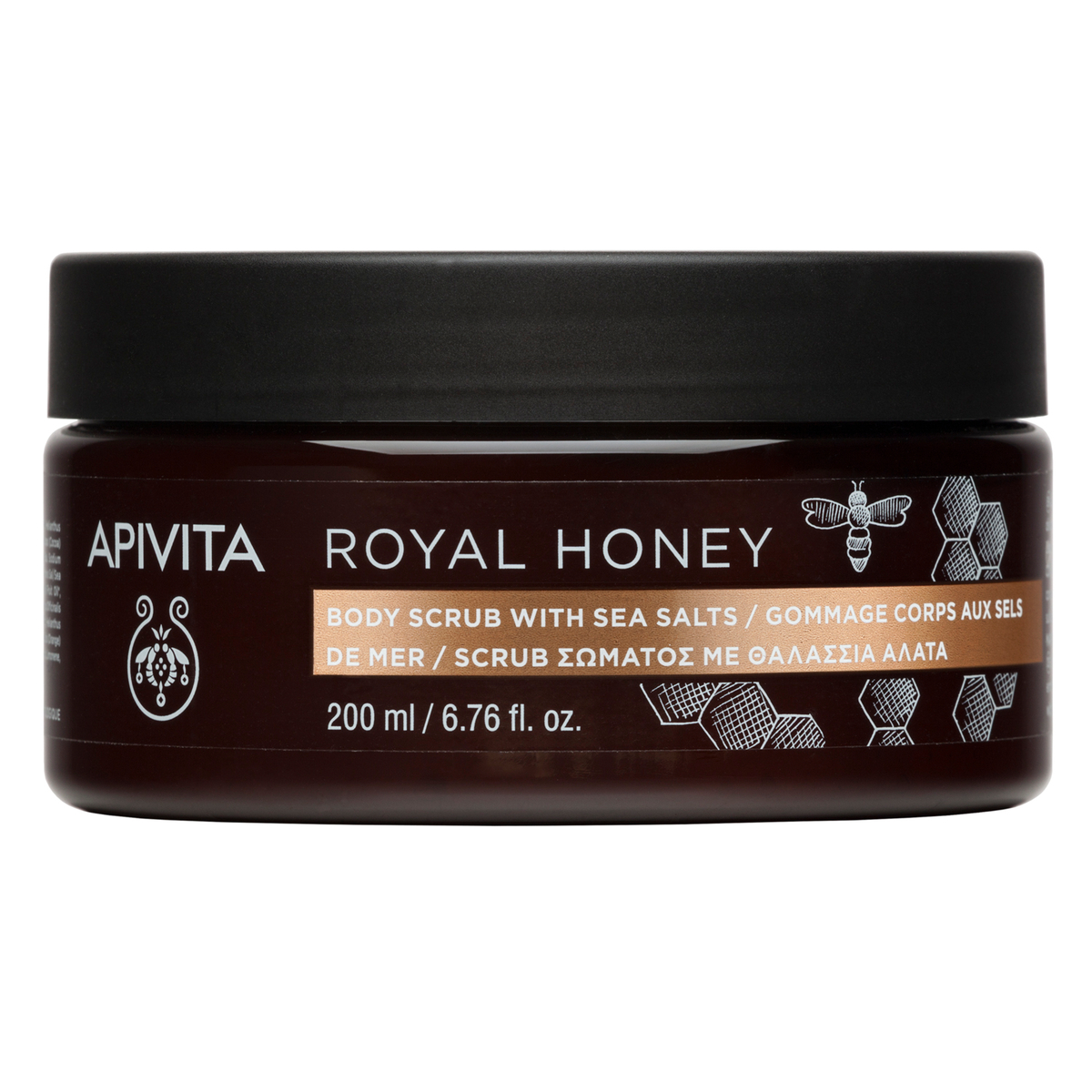 Apivita Royal Honey - Scub Esfoliante Corpo Con Miele E Sali Marini Per Pelle Secca E Disidratata 200 ml