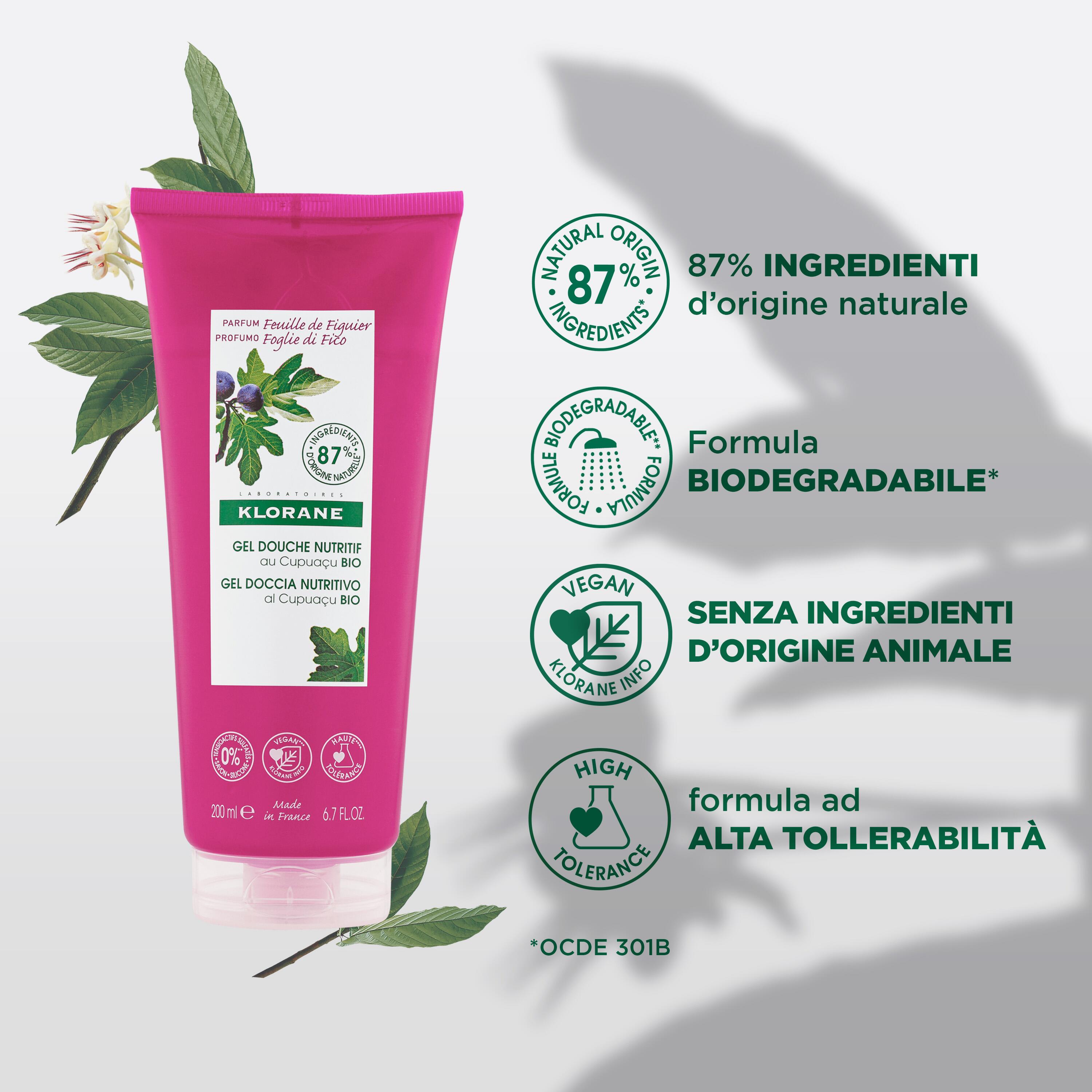 Klorane - Gel Doccia Nutritivo Al Profumo Foglie di Fico Per Tutti I Tipi Di Pelle 200 ml