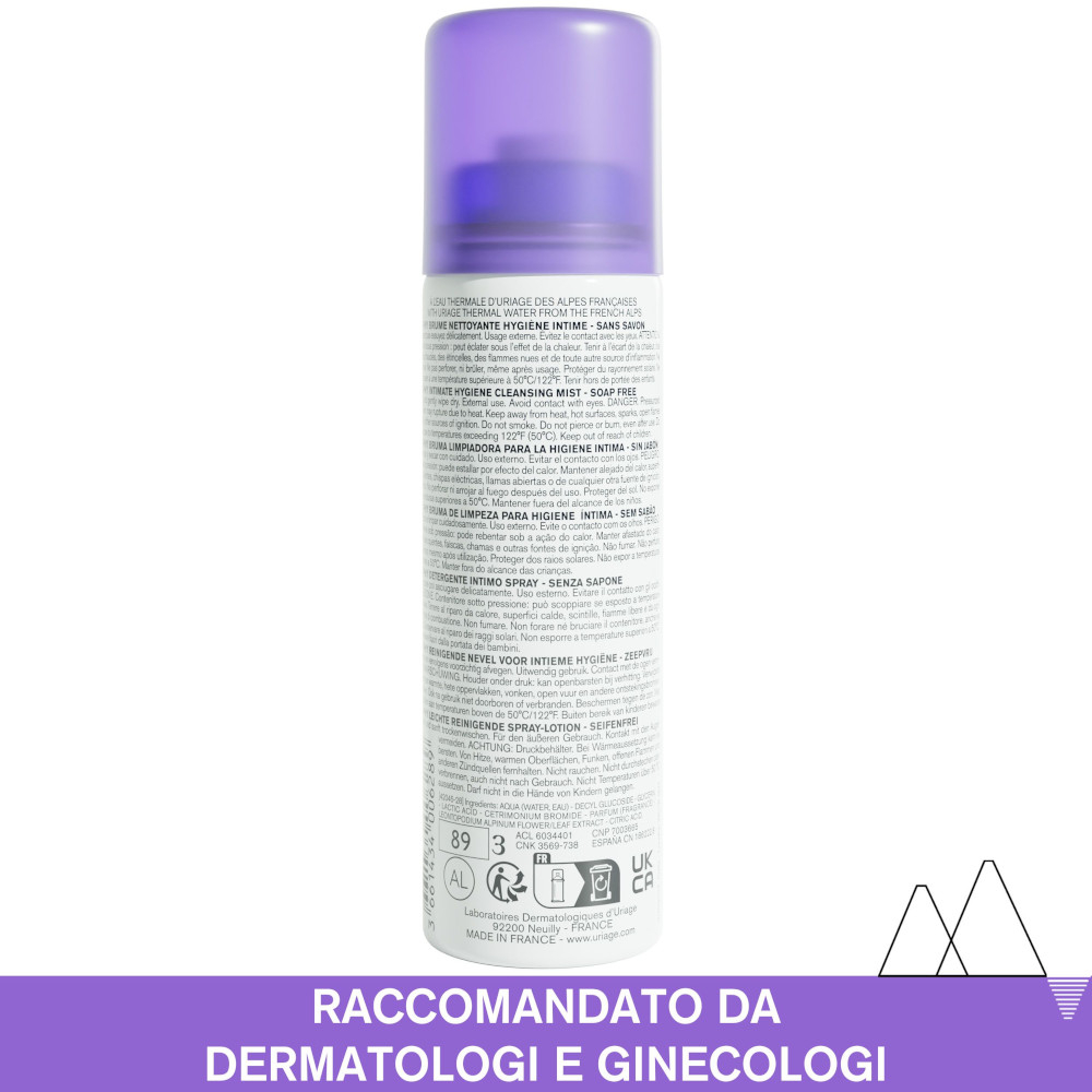 URIAGE GYN-PHY Spray detergente e rinfrescante per le zone intime per detergere delicatamente e lenire le sensazioni di discomfort - 50ML