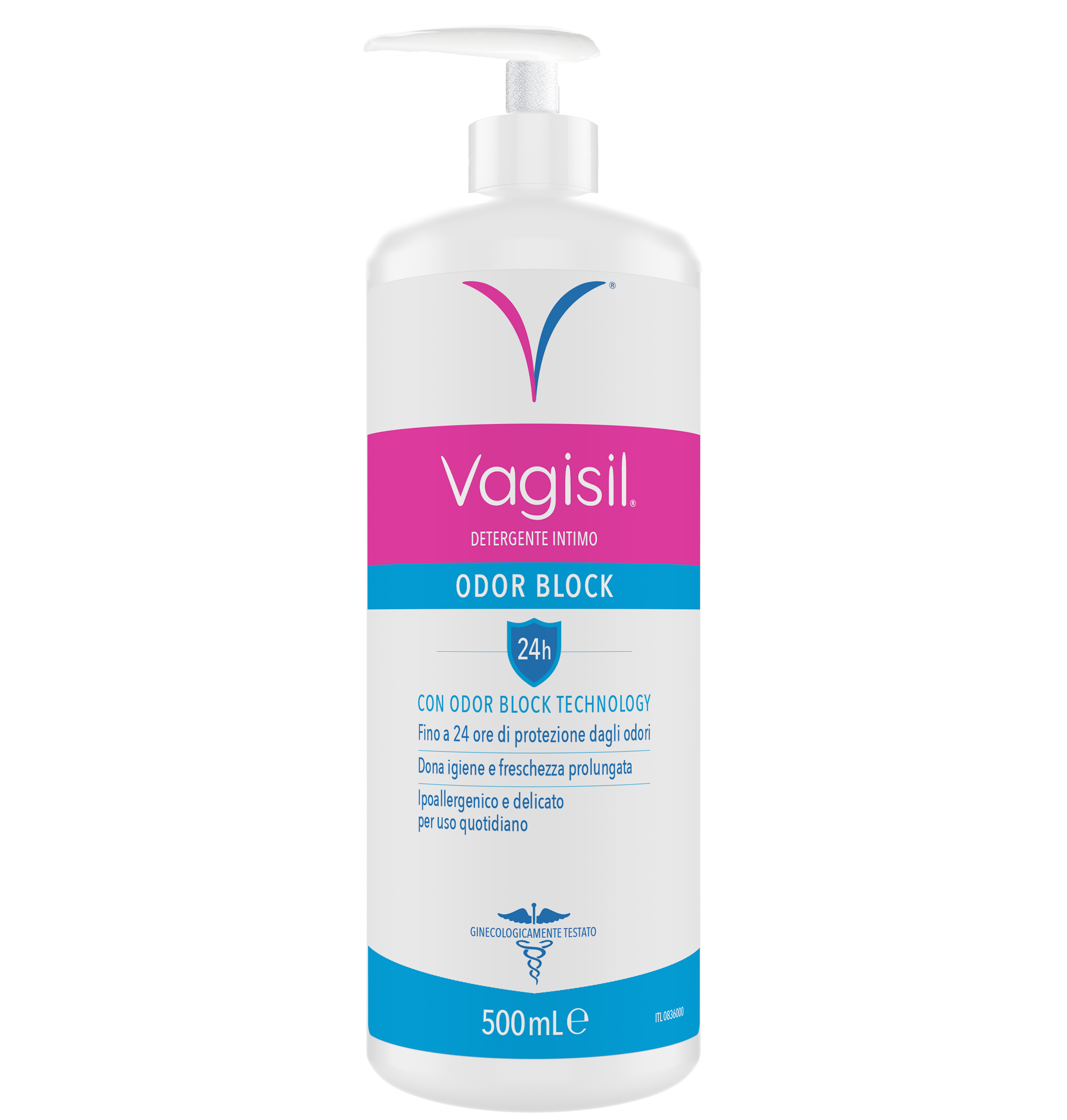 Vagisil Detergente Odor Block Per l'Igiene Intima Quotidiana, Rinfrescante. Con Aloe Vera. 24h di Protezione Dagli Odori. 500ml