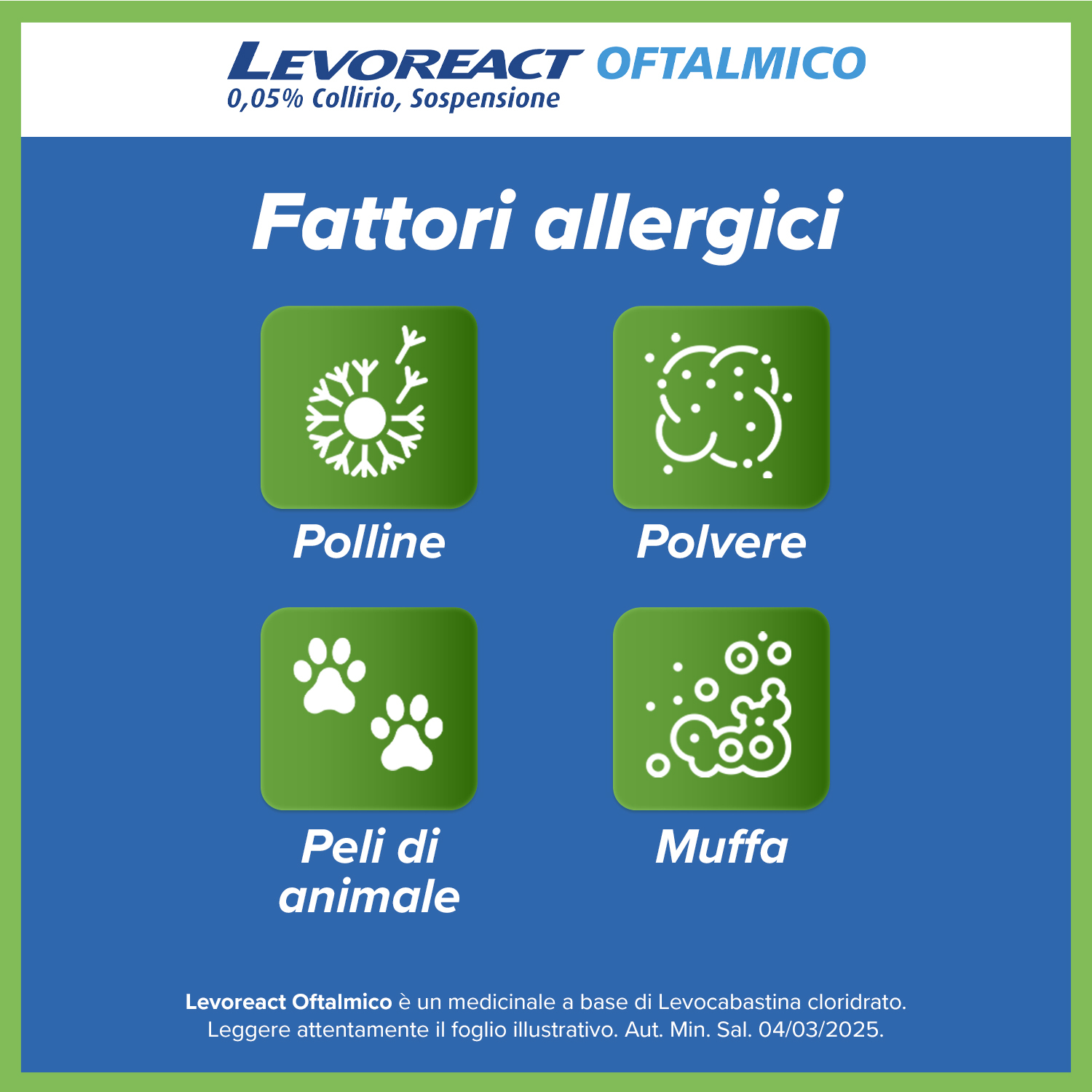 Levoreact Collirio Antistaminico per Occhi che Lacrimano e Congiuntivite Allergica